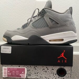 AIR JORDAN RETRO 4 COOL GREY/ cool grey chrome dark charcoal/ size 12